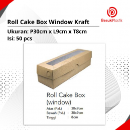 Roll Cake Box Window Kraft