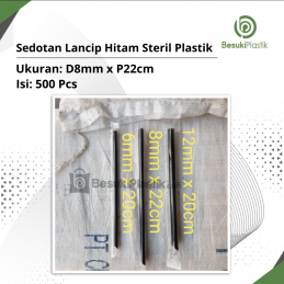 Sedotan Lancip Hitam 8mm Steril Plastik (DUS)