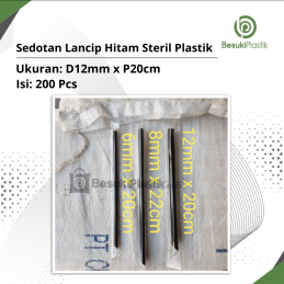 Sedotan Lancip Hitam 12mm Steril Plastik (DUS)