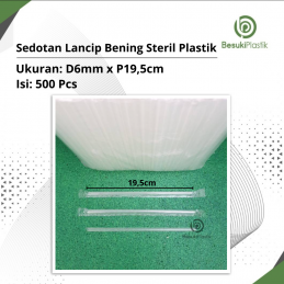 Sedotan Lancip Bening 6mm Steril Plastik (DUS)