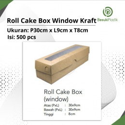 Roll Cake Box Window Kraft (DUS)